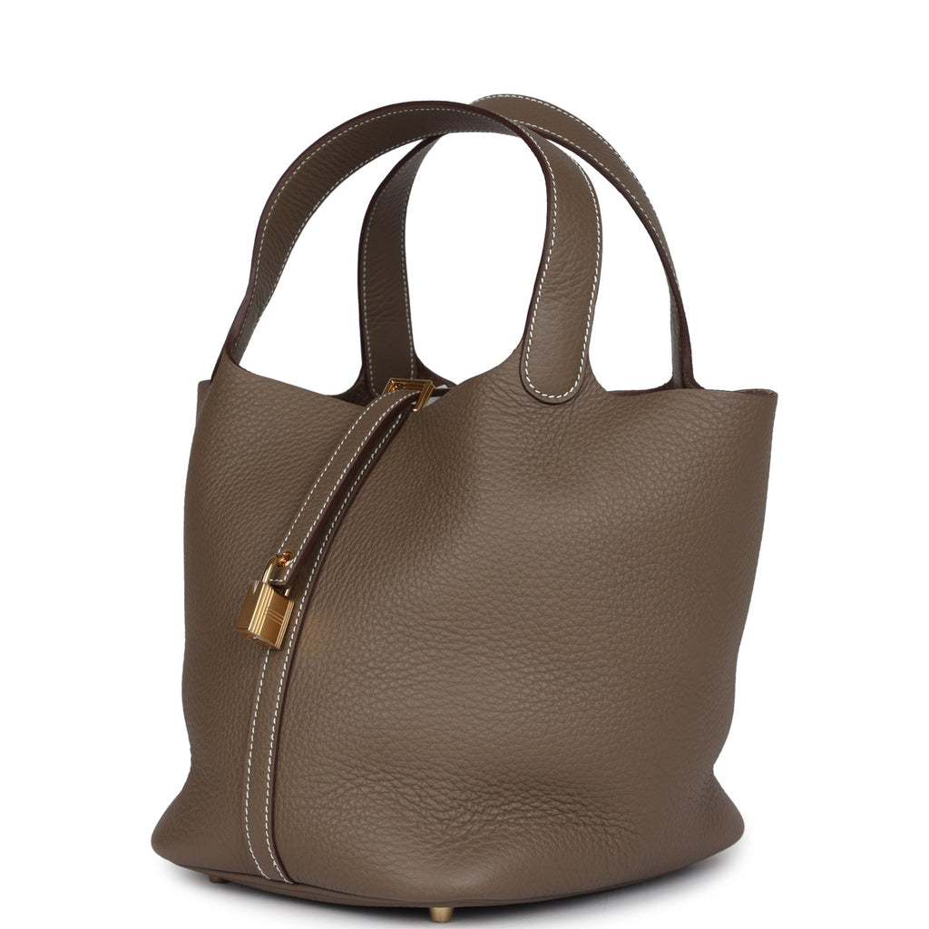 Hermes Picotin Lock 22 Etoupe Clemence Gold Hardware