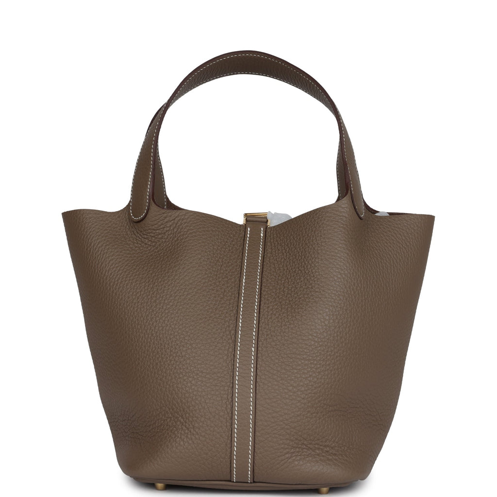 Hermes Picotin Lock 22 Etoupe Clemence Gold Hardware
