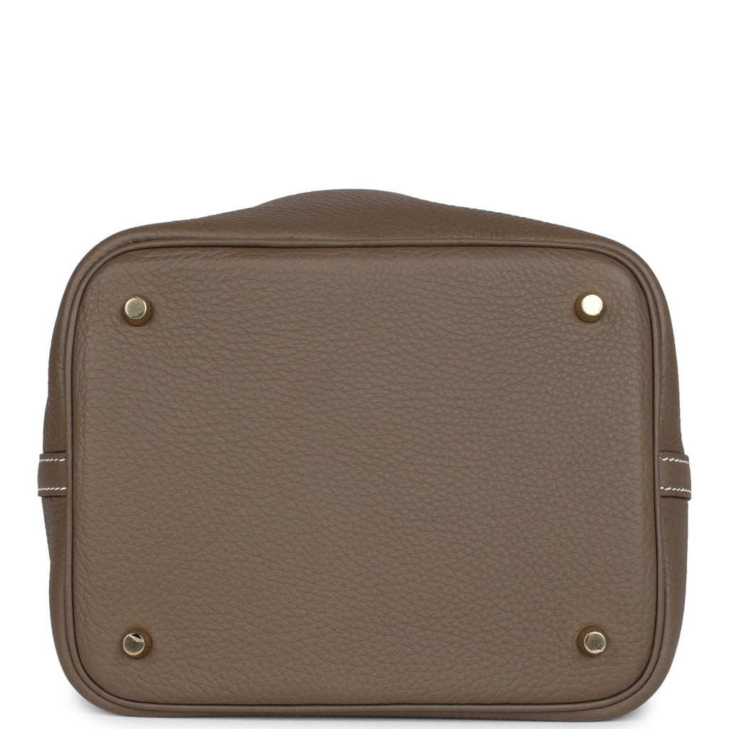 Hermes Picotin Lock 22 Etoupe Clemence Gold Hardware