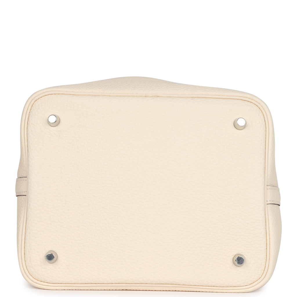 Hermes Eclat Picotin Lock 22 Nata and Jaune Poussin Clemence Palladium Hardware