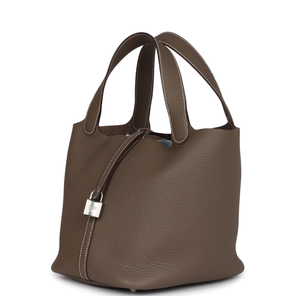 Hermes Picotin Lock 22 Etoupe Clemence Palladium Hardware