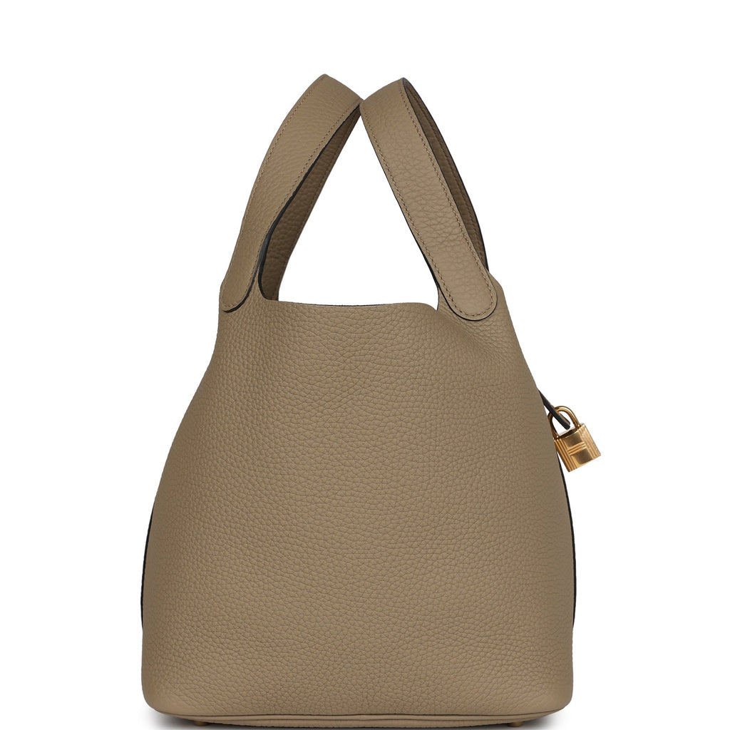 Hermes Picotin Lock 22 Beige Marfa Clemence Gold Hardware
