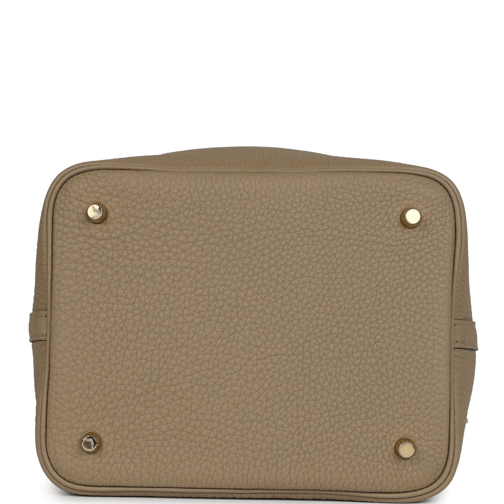 Hermes Picotin Lock 22 Beige Marfa Clemence Gold Hardware