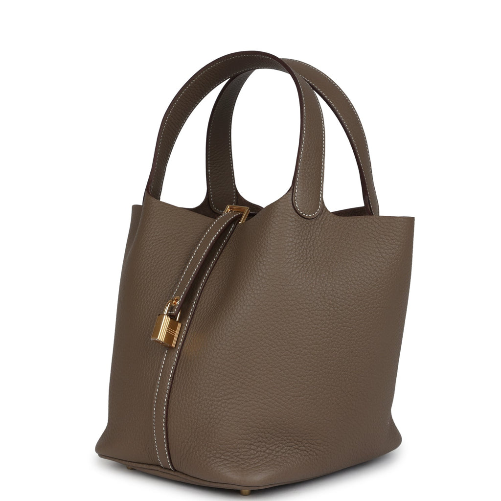 Hermes Picotin Lock 22 Etoupe Clemence Gold Hardware