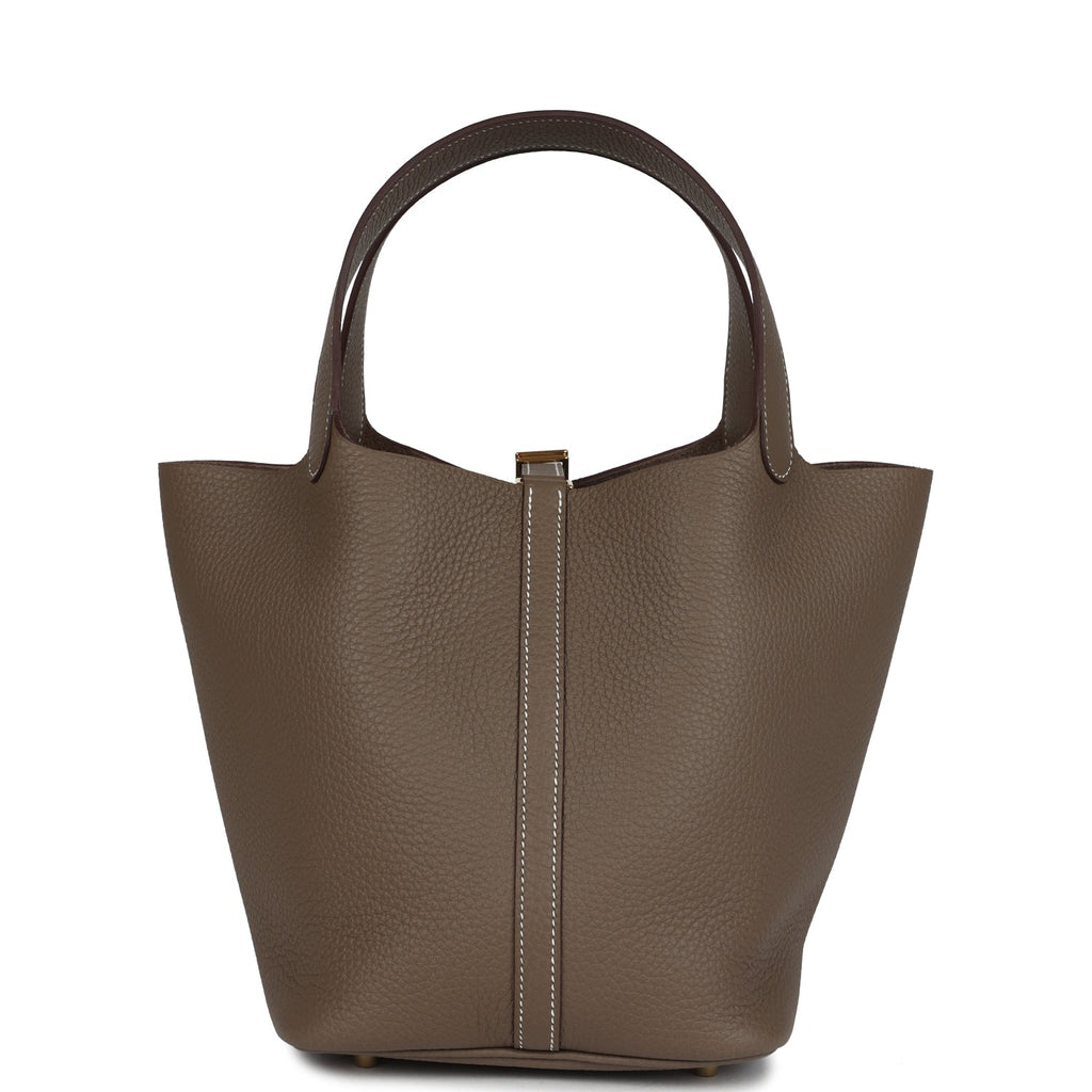 Hermes Picotin Lock 22 Etoupe Clemence Gold Hardware
