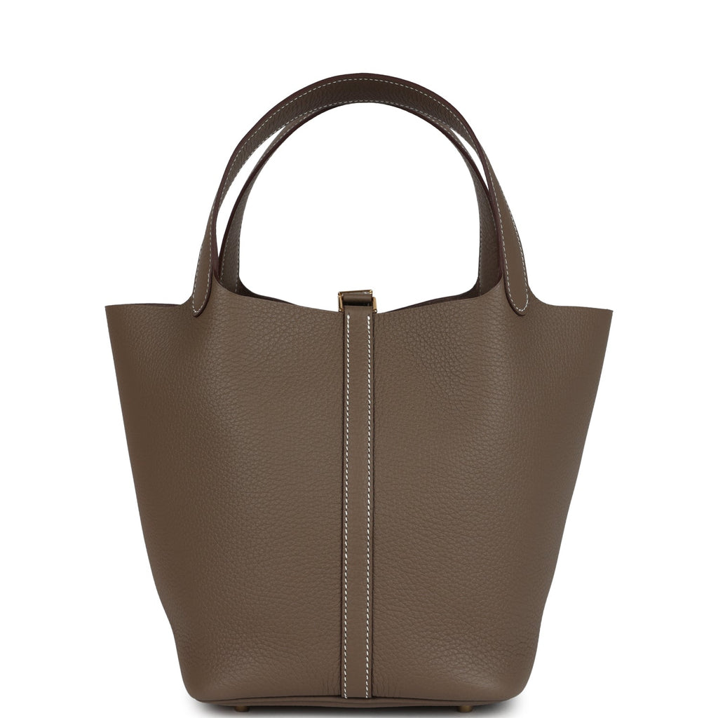 Hermes Picotin Lock 22 Etoupe Clemence Gold Hardware