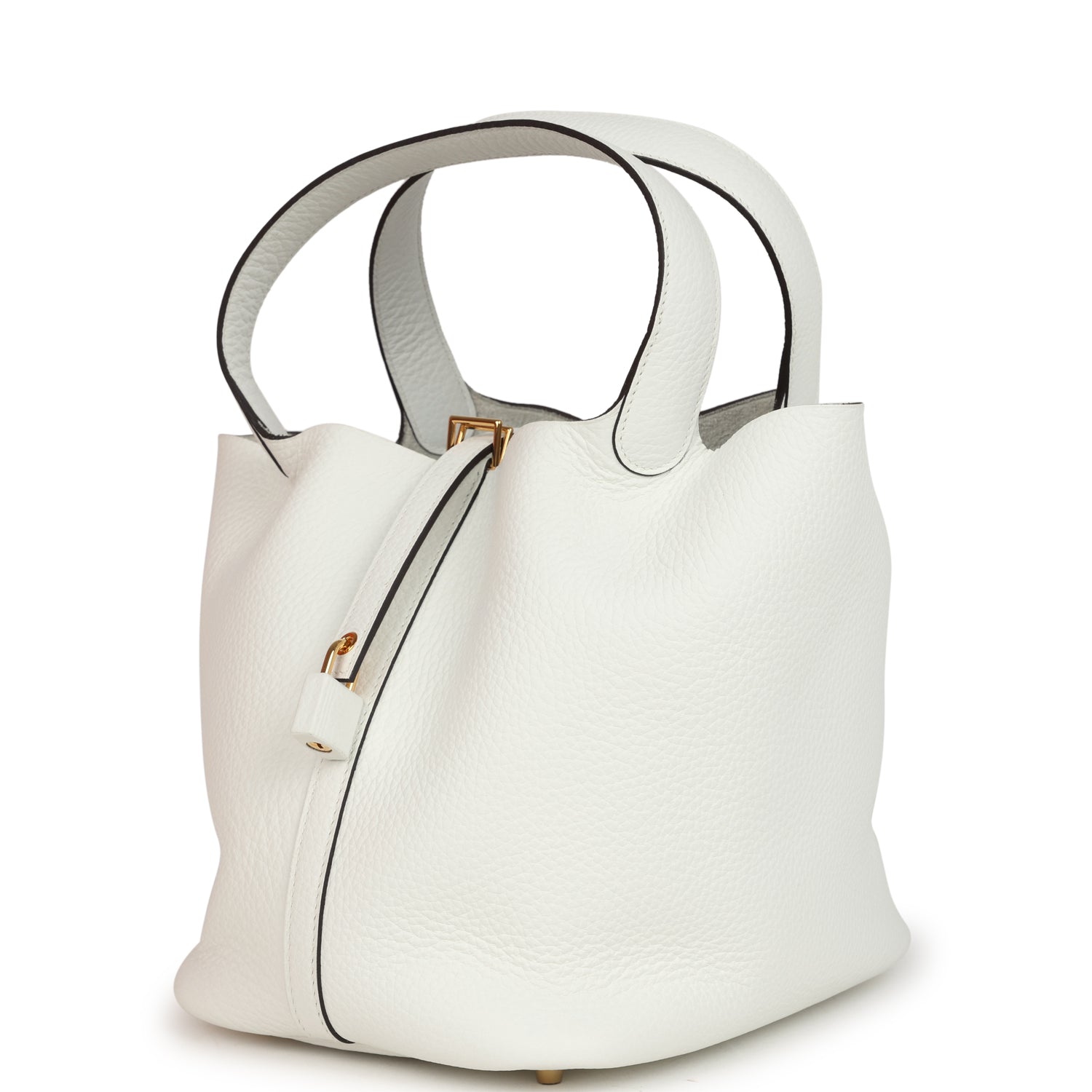 Hermes Picotin Lock 22 New White Clemence Gold Hardware