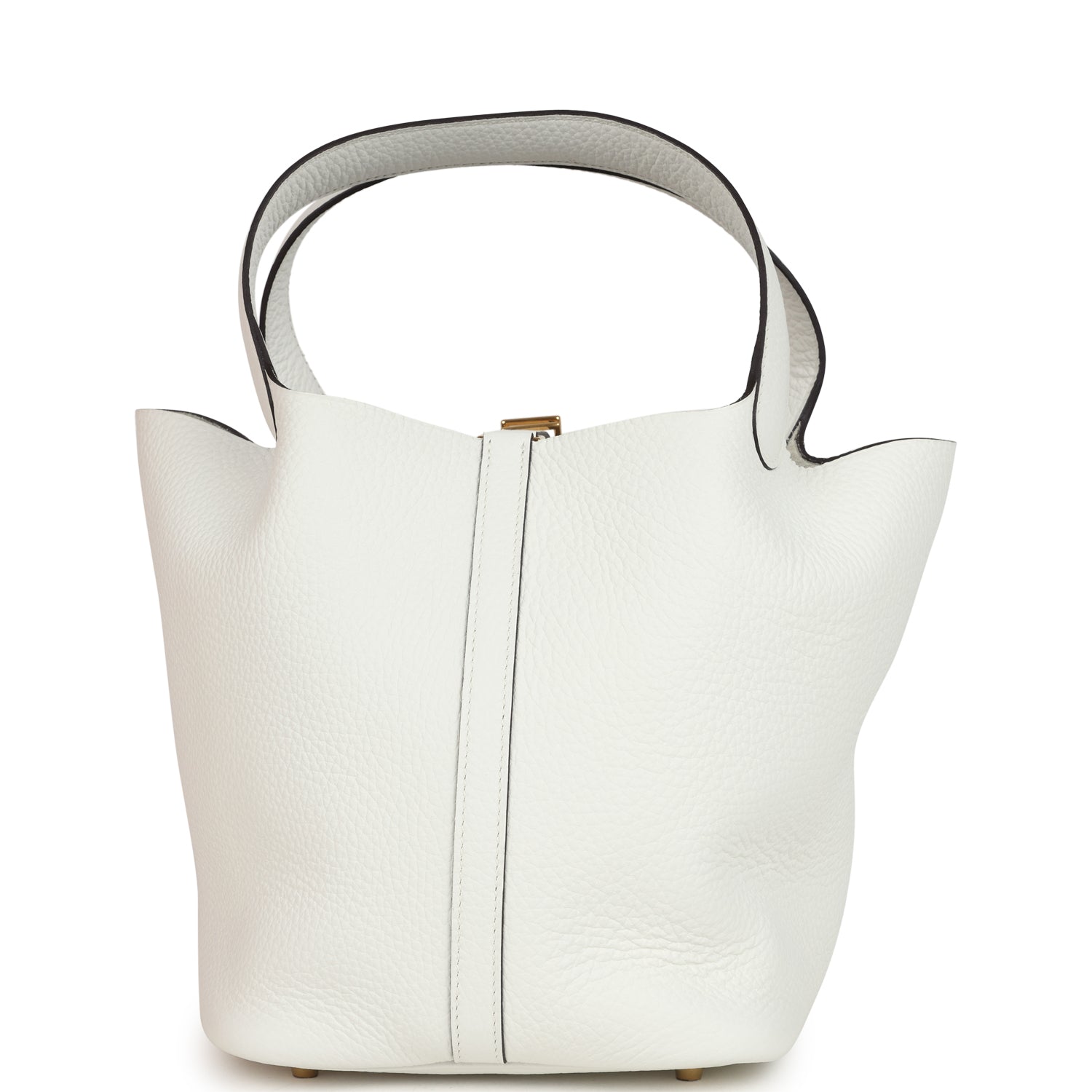Hermes Picotin Lock 22 New White Clemence Gold Hardware