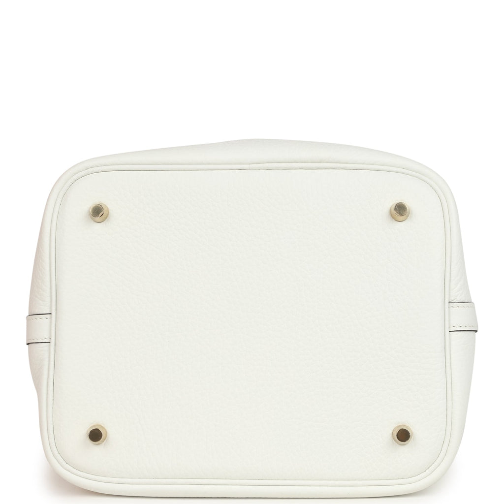 Hermes Picotin Lock 22 New White Clemence Gold Hardware