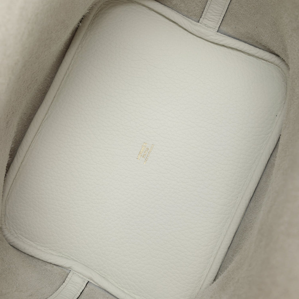 Hermes Picotin Lock 22 New White Clemence Gold Hardware