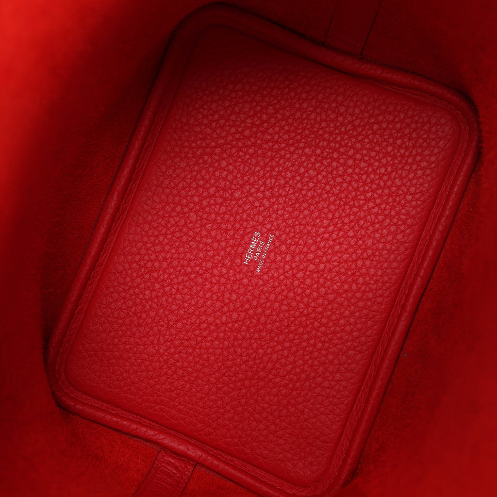 Hermes Picotin Lock 18 Rouge Radieux Clemence Palladium Hardware