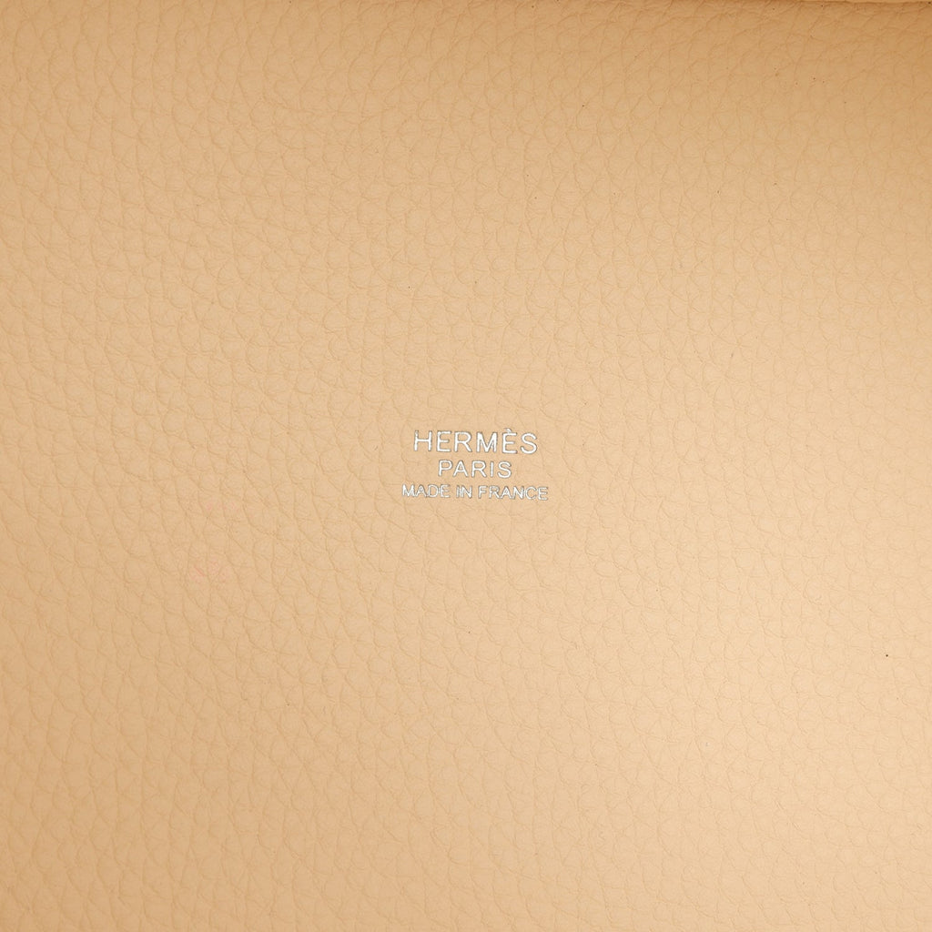 Hermes Picotin Lock 18 Nata Clemence and Jaune Citron Ostrich Touch Palladium Hardware