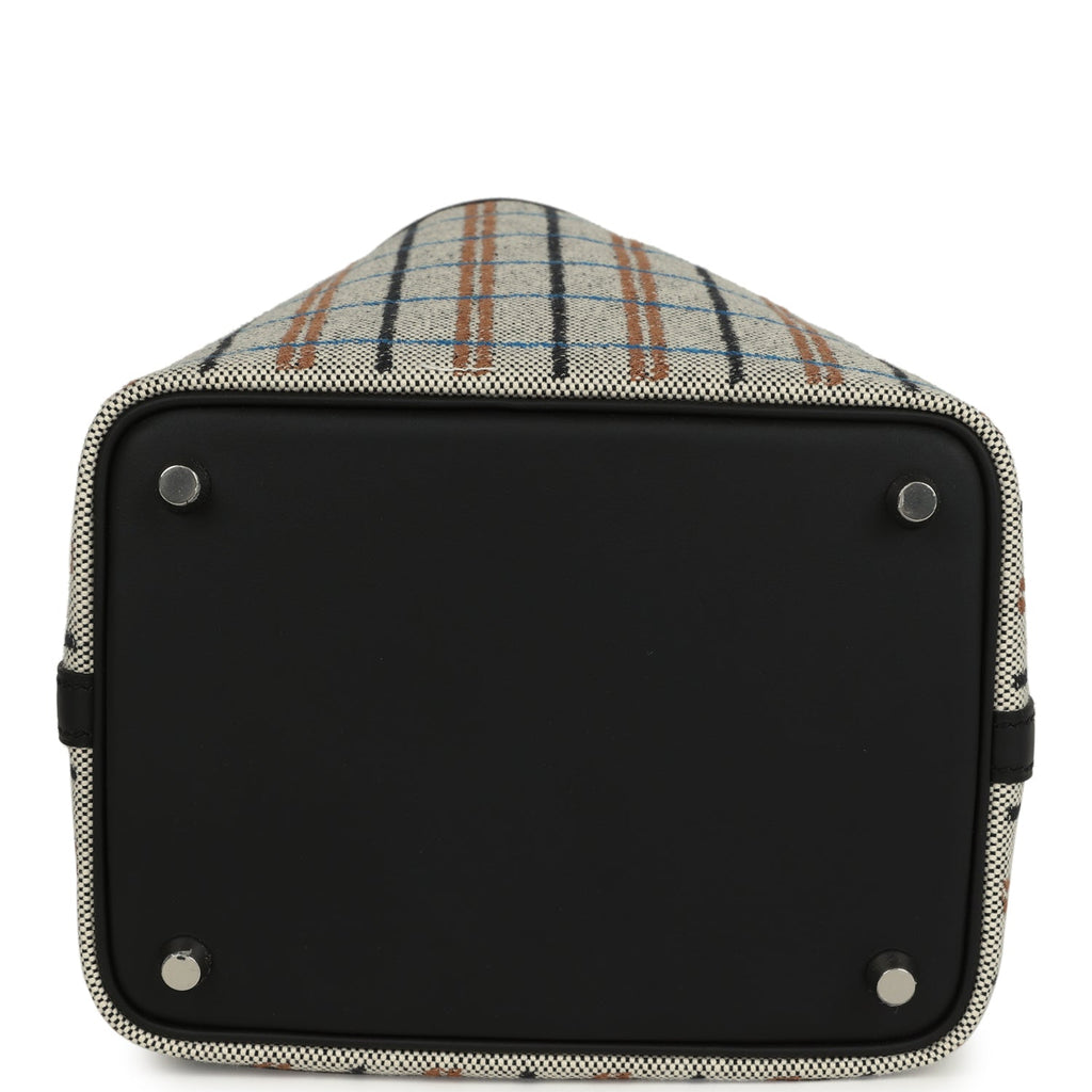 Hermes Picotin Lock 18 Black Swift and Ecru, Bleu, Black and Fauve Toile H Canvas Palladium Hardware