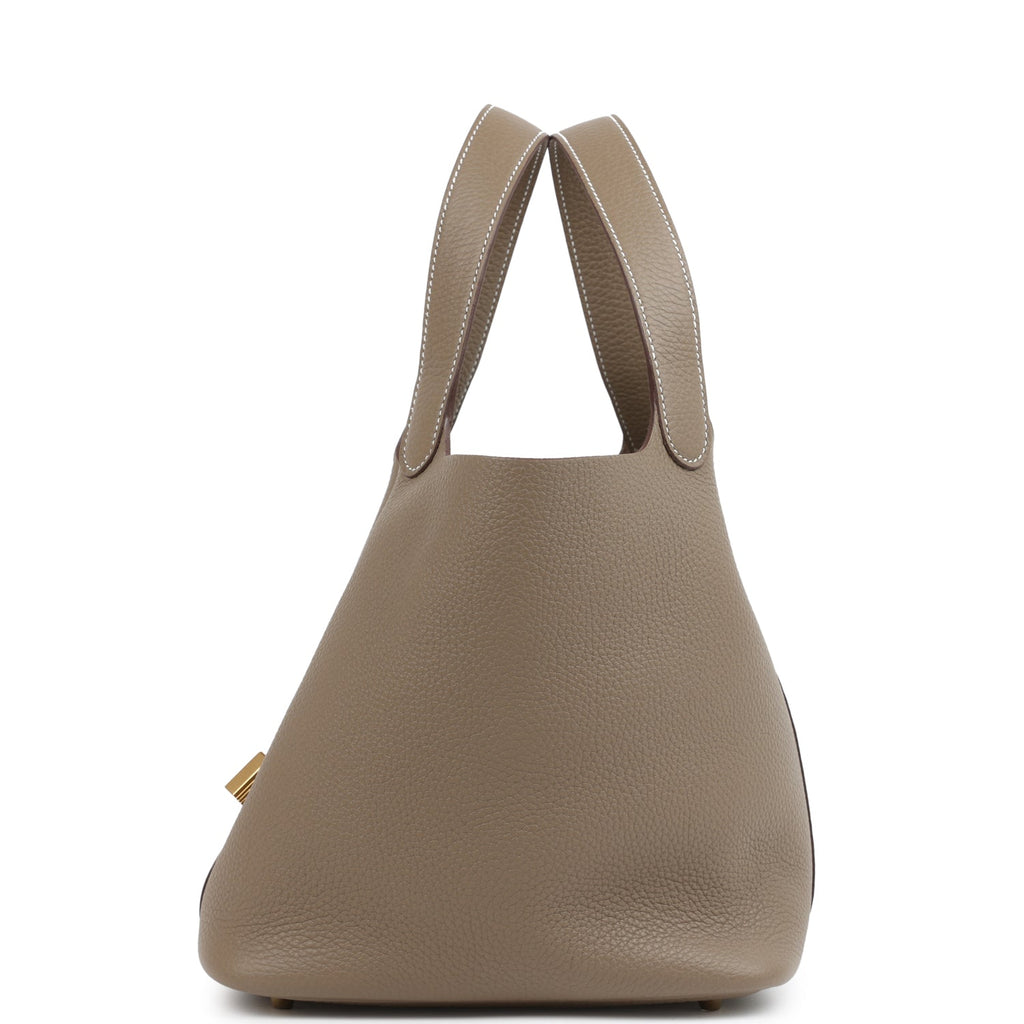 Hermes Picotin Lock 22 Etoupe Clemence Gold Hardware