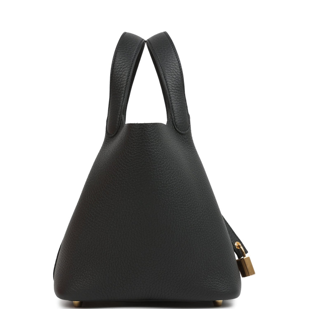 Hermes Picotin Lock 18 Black Clemence Gold Hardware