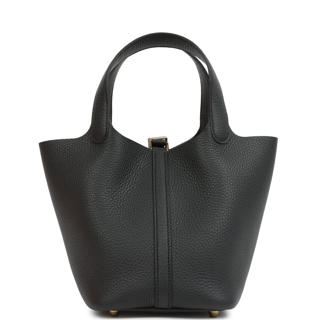 Hermes Picotin Lock 18 Black Clemence Gold Hardware