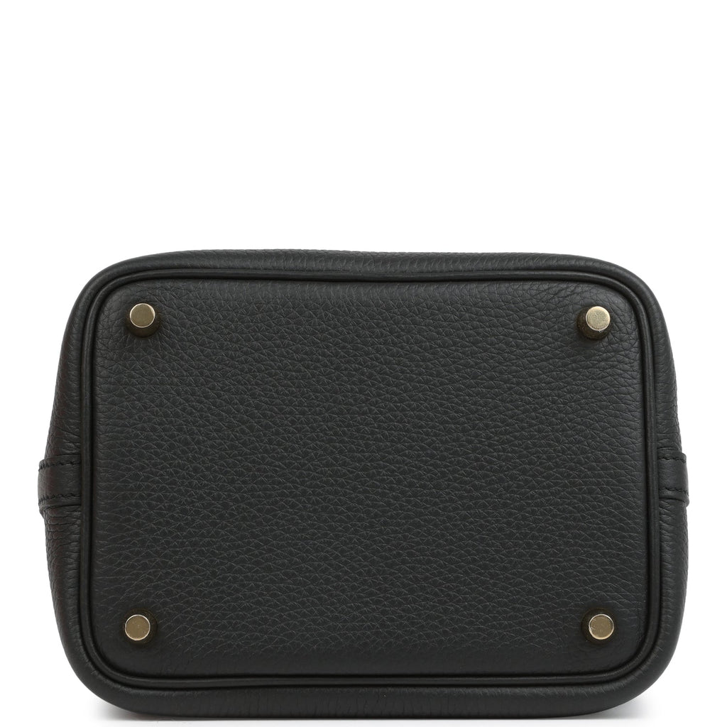 Hermes Picotin Lock 18 Black Clemence Gold Hardware