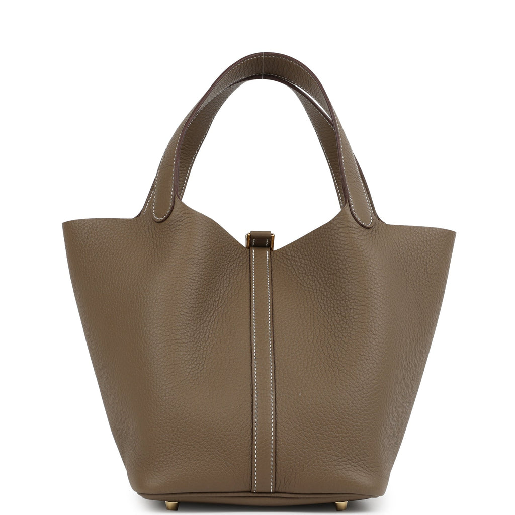 Hermes Picotin Lock 22 Etoupe Clemence Gold Hardware