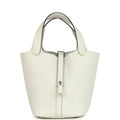 Hermes Picotin Lock 18 New White Clemence Palladium Hardware