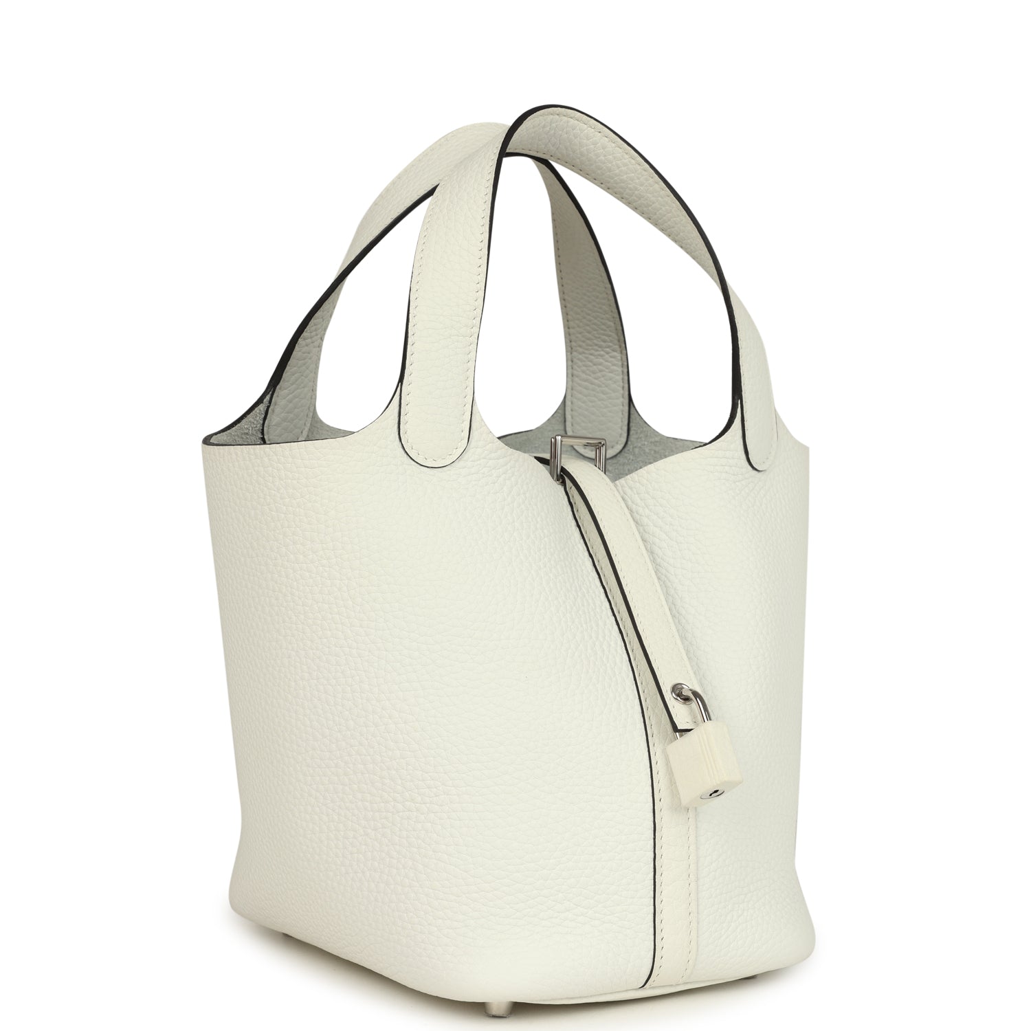 Hermes Picotin Lock 18 New White Clemence Palladium Hardware