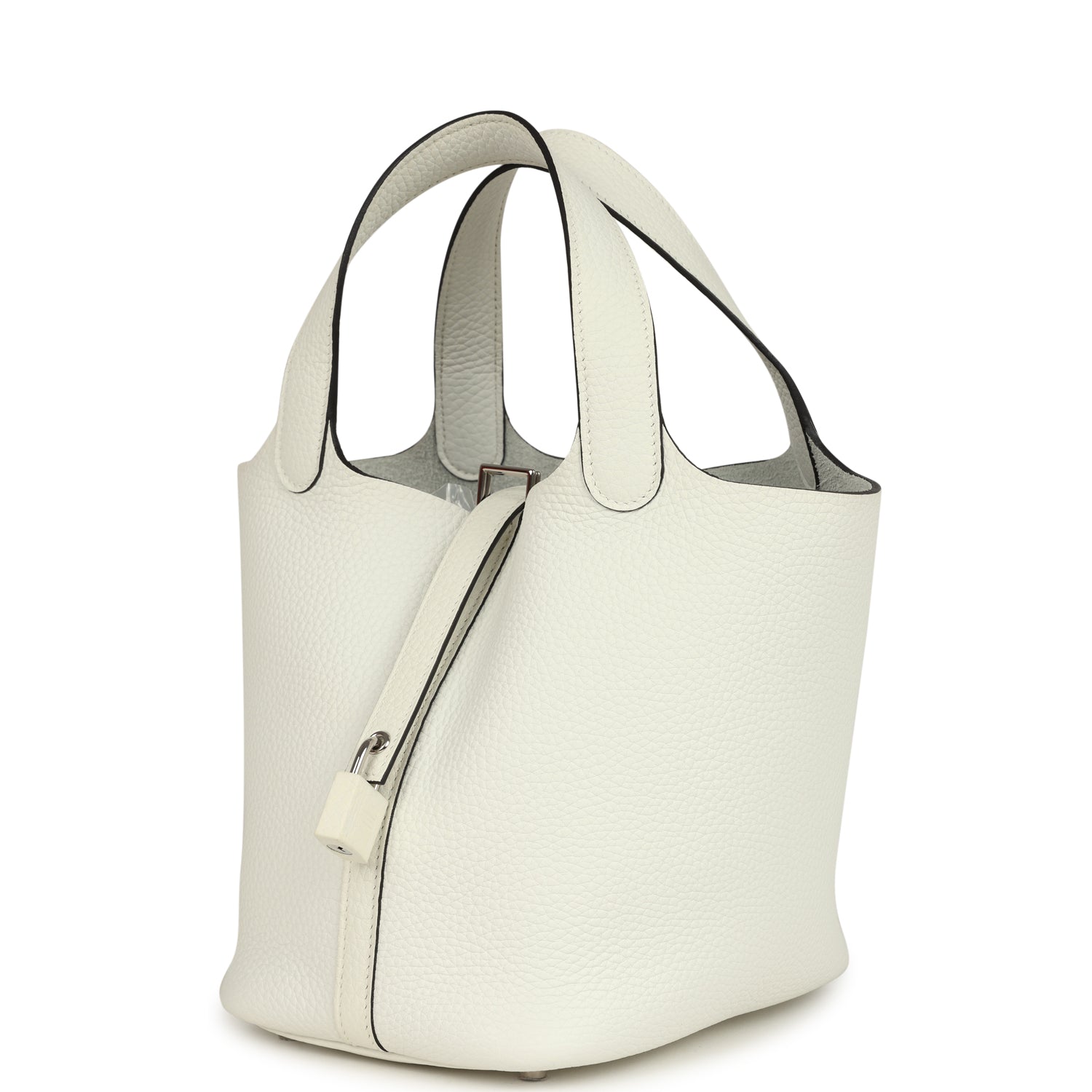 Hermes Picotin Lock 18 New White Clemence Palladium Hardware