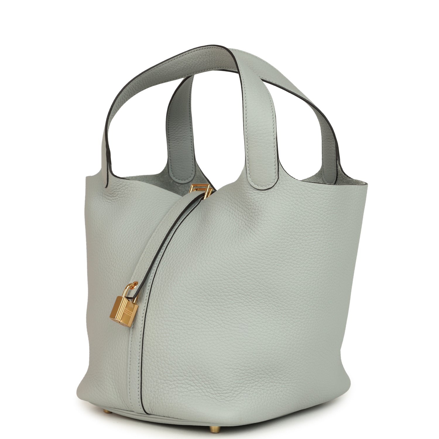 Hermes Picotin Lock 22 Bleu Glacier Clemence Gold Hardware