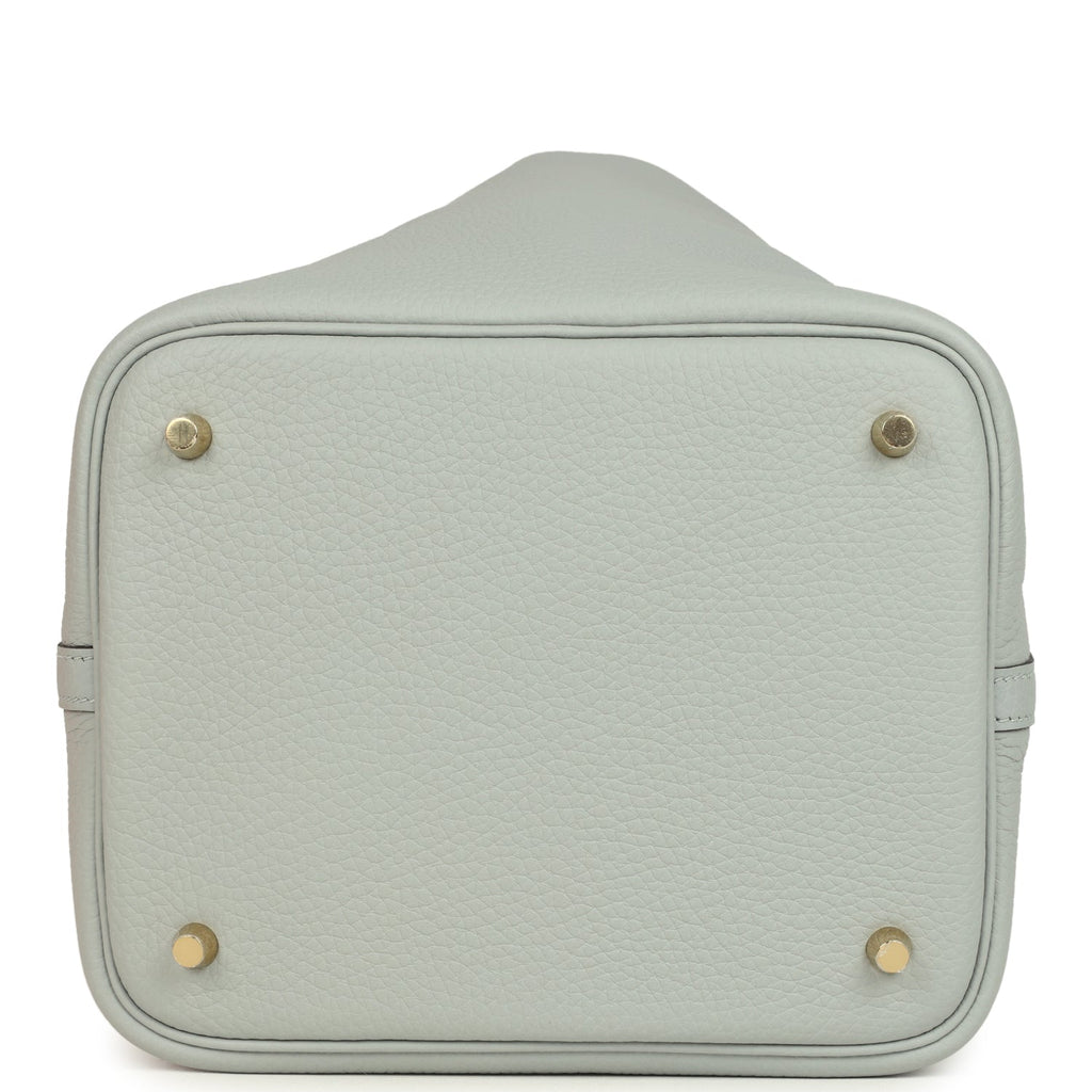 Hermes Picotin Lock 22 Bleu Glacier Clemence Gold Hardware