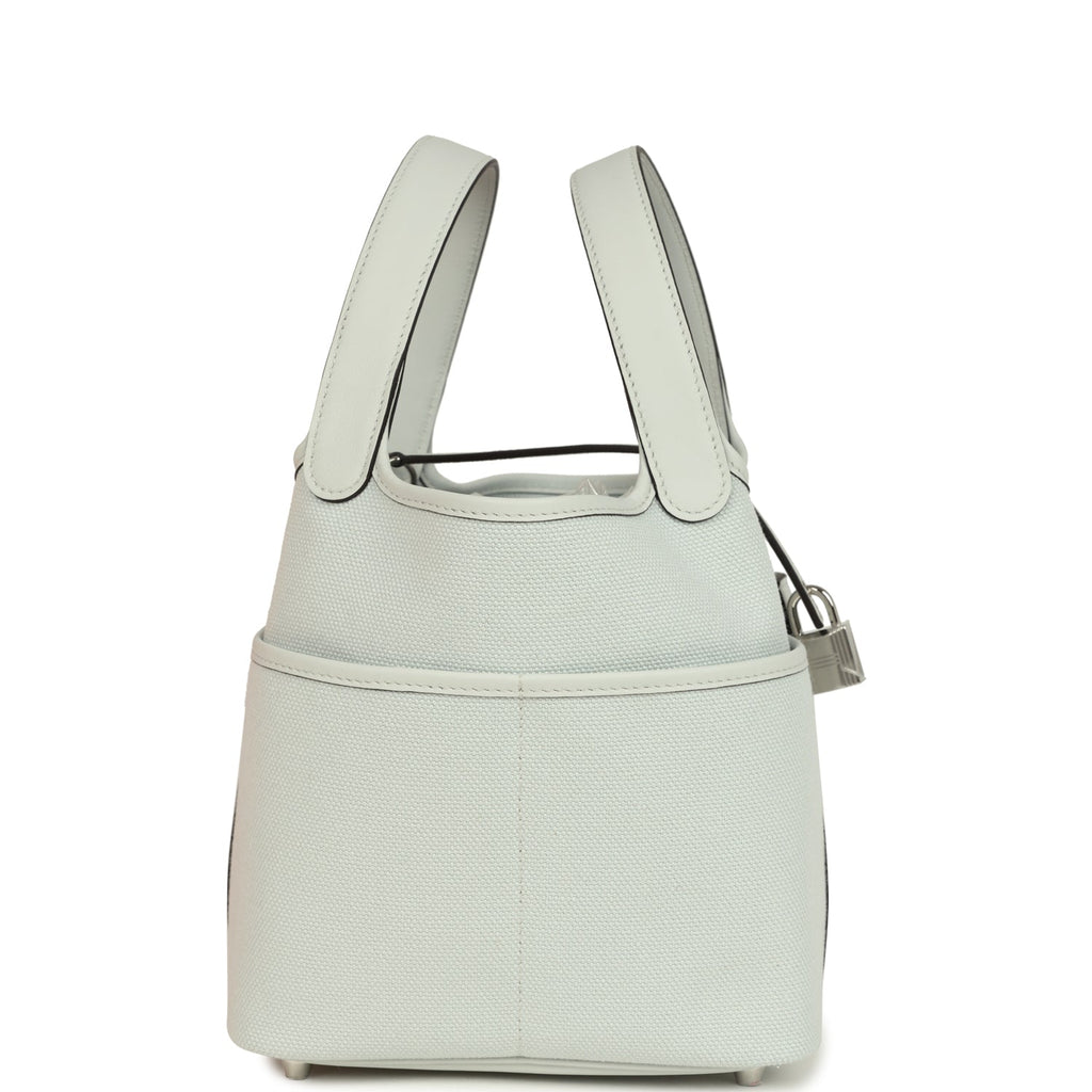 Hermes Picotin Cargo 18 Gris Platine Toile Canvas and Swift Palladium Hardware