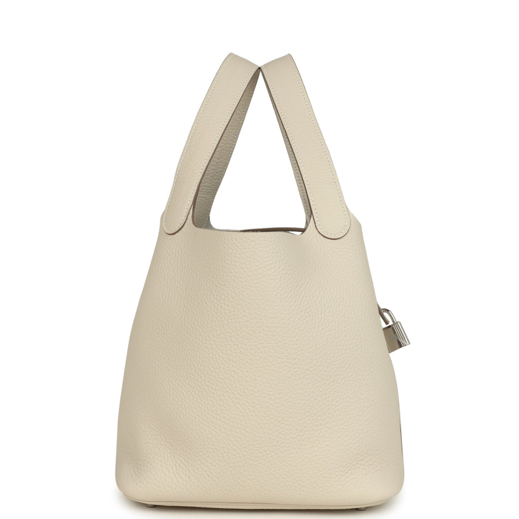 Hermes Picotin Lock 22 Craie Clemence Palladium Hardware