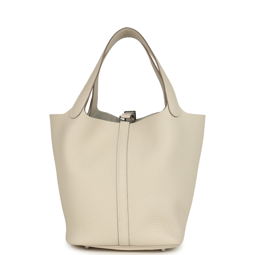 Hermes Picotin Lock 22 Craie Clemence Palladium Hardware