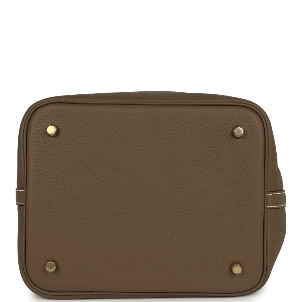 Hermes Picotin Lock 22 Etoupe Clemence Gold Hardware