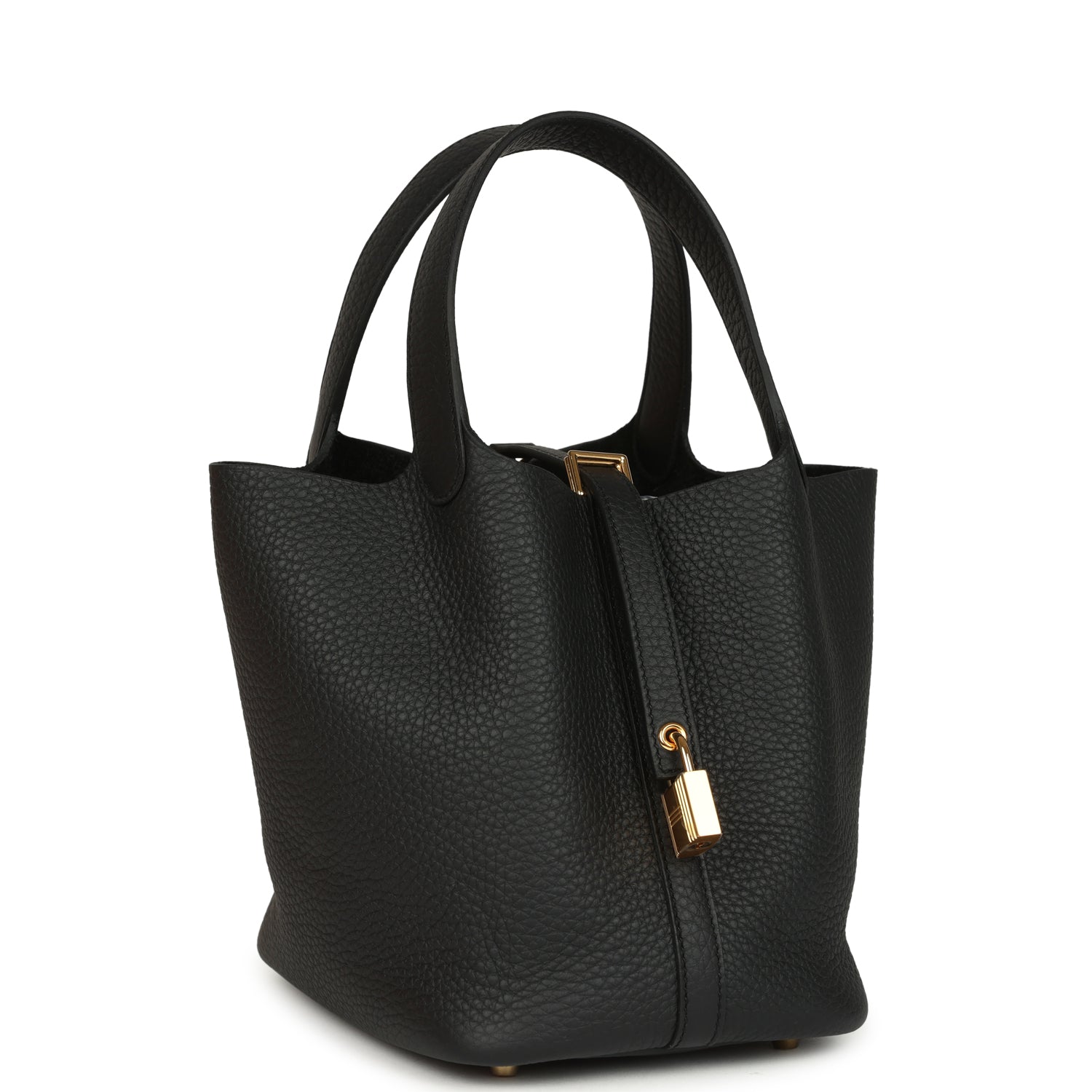 Hermes Picotin Lock 18 Black Clemence Gold Hardware