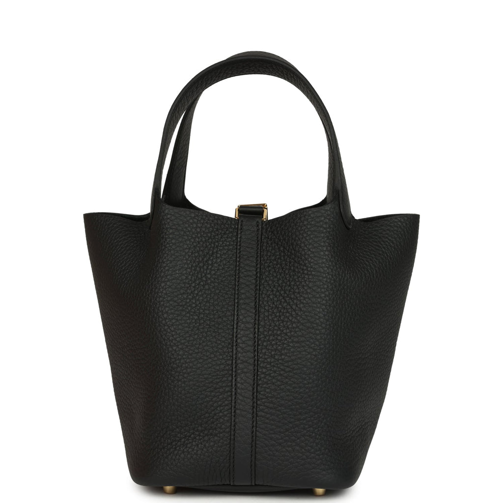 Hermes Picotin Lock 18 Black Clemence Gold Hardware