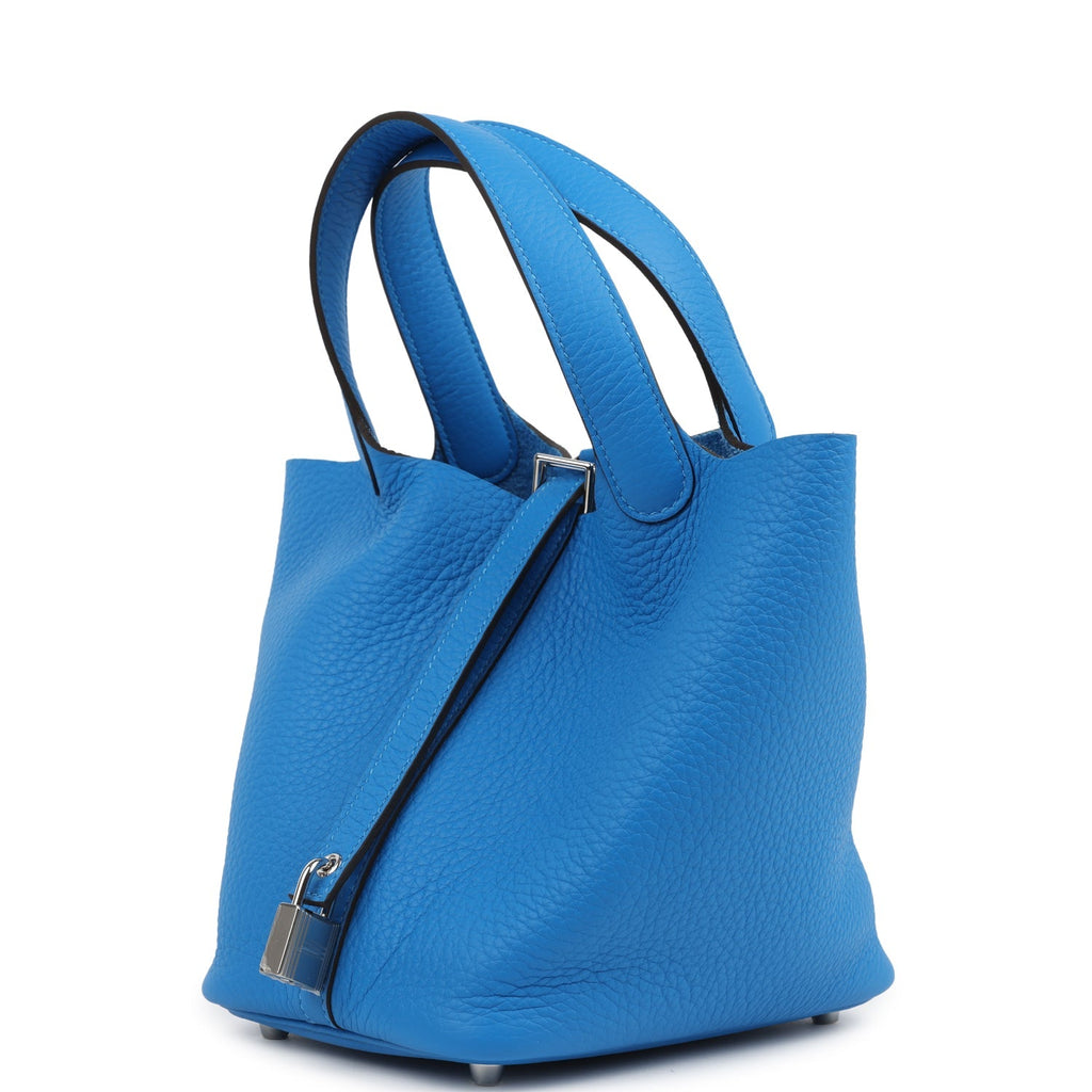 Hermes Picotin Lock 18 Bleu Hydra Clemence Palladium Hardware