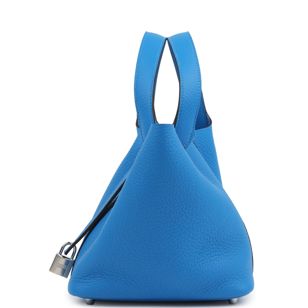 Hermes Picotin Lock 18 Bleu Hydra Clemence Palladium Hardware