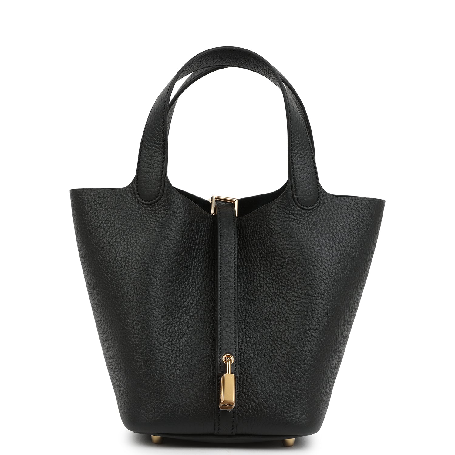 Hermes Picotin Lock 18 Black Clemence Gold Hardware