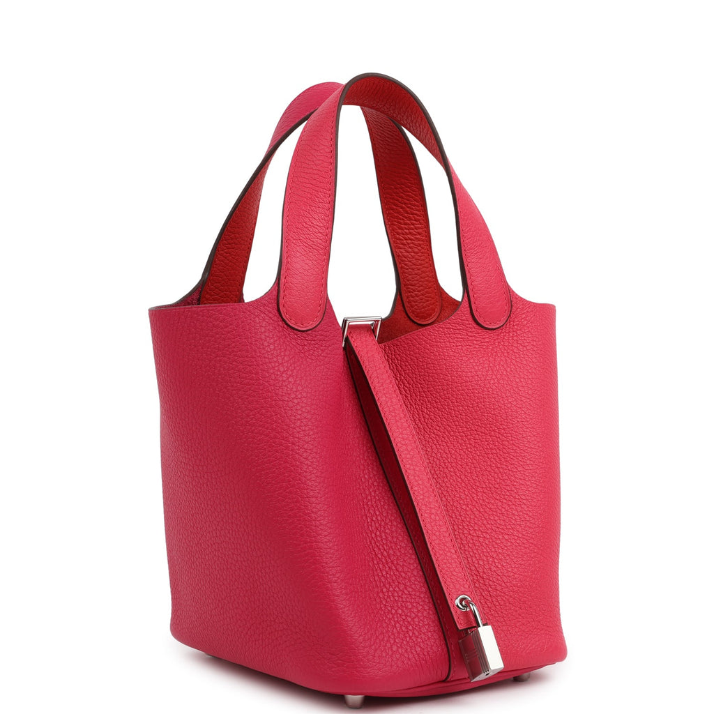 Hermes Picotin Lock 18 Casaque Rose Extreme and Rose Mexico Palladium Hardware