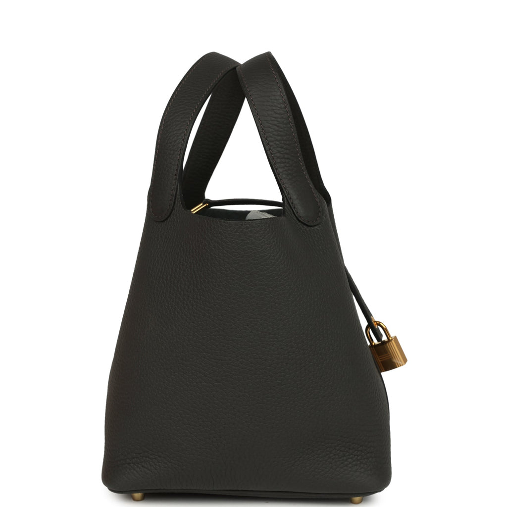 Hermes Picotin Lock 18 Dark Bronze Clemence Gold Hardware