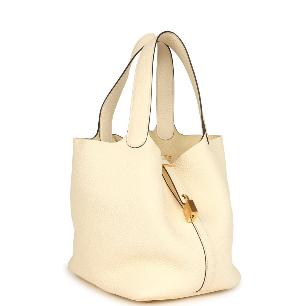 Pre-owned Hermes Picotin Lock 22 Nata Clemence Gold Hardware