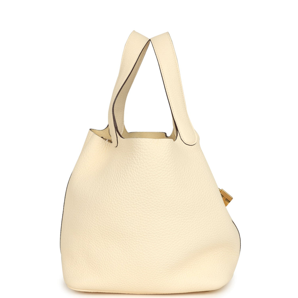 Pre-owned Hermes Picotin Lock 22 Nata Clemence Gold Hardware