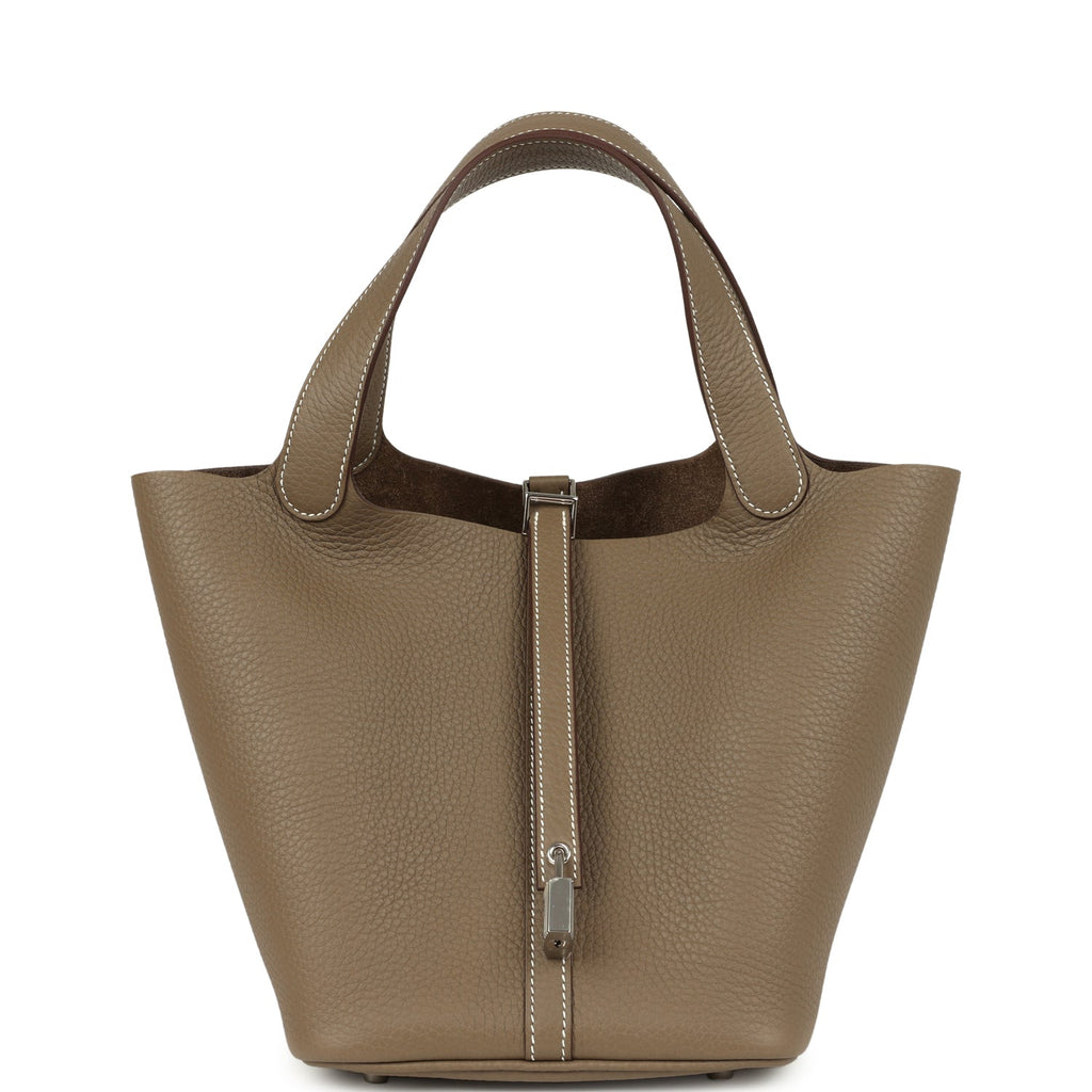 Hermes Picotin Lock 22 Etoupe Clemence Palladium Hardware