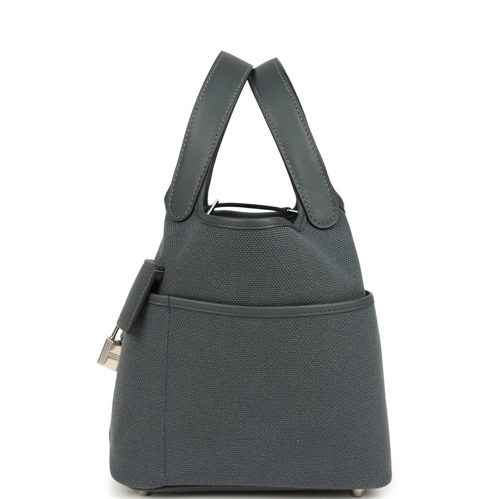 Hermes Picotin Cargo 18 Cargo Gris Misty Toile H Canvas and Swift Palladium Hardware