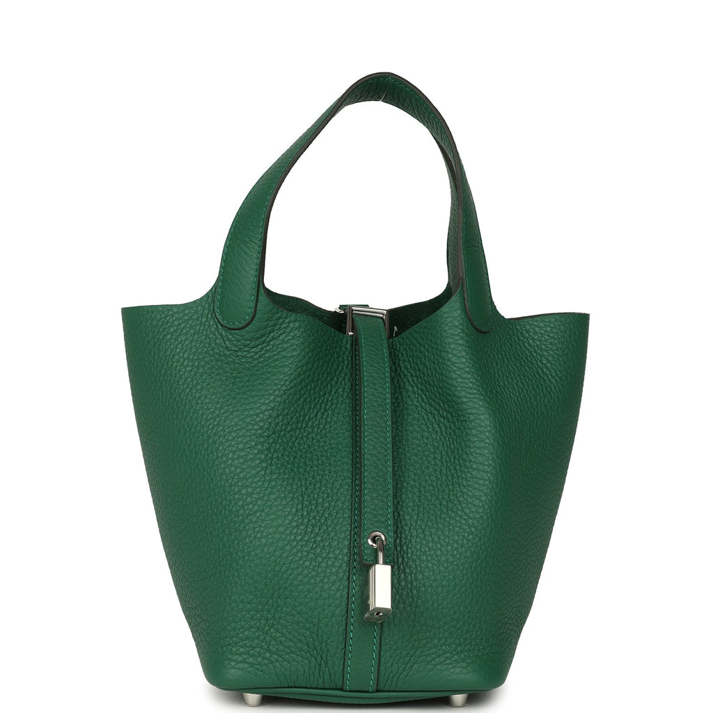 Hermes Picotin Lock 18 Vert Moyen Clemence Palladium Hardware