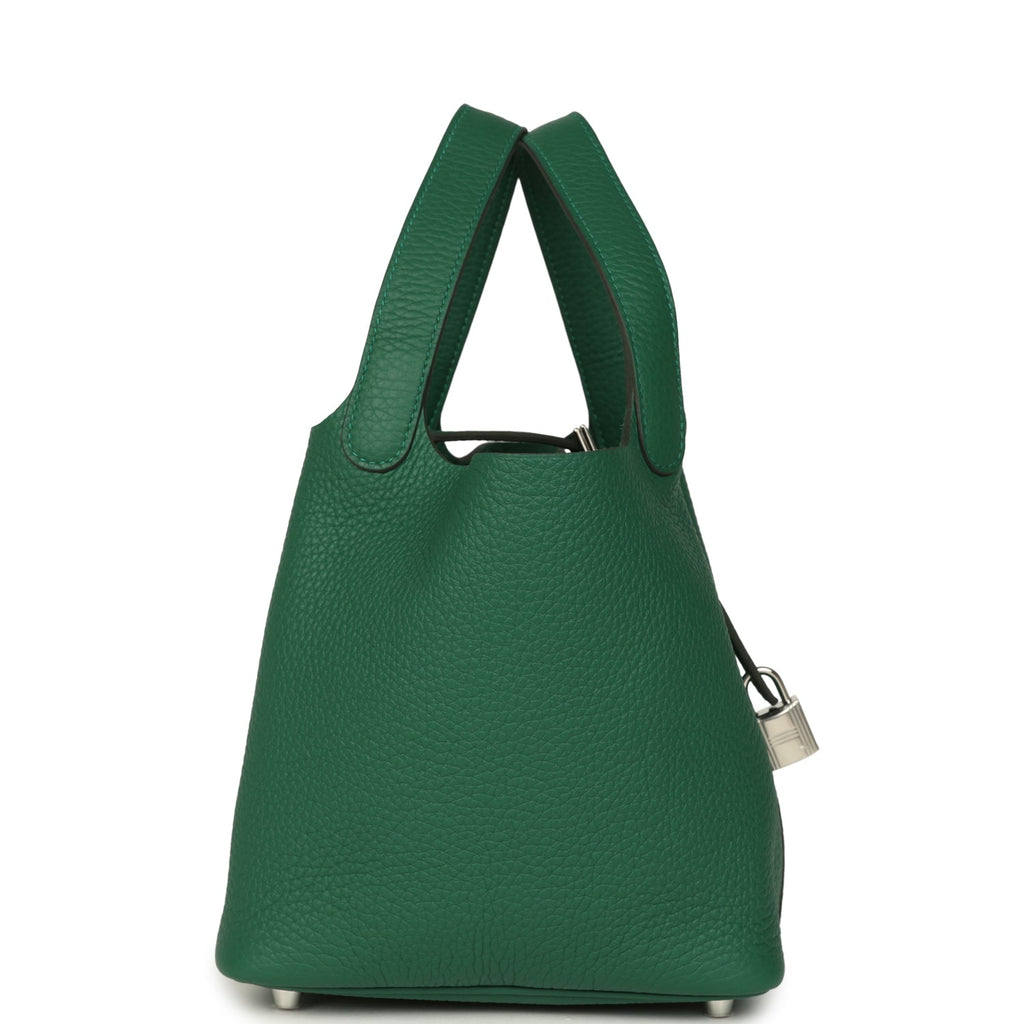 Hermes Picotin Lock 18 Vert Moyen Clemence Palladium Hardware