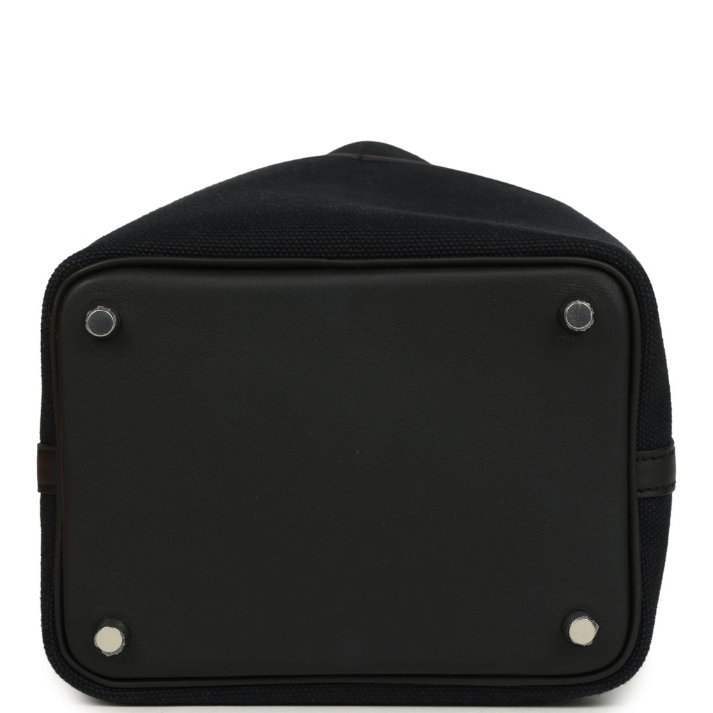 Hermes Picotin Cargo 18 Black Toile Goeland and Swift Palladium Hardware