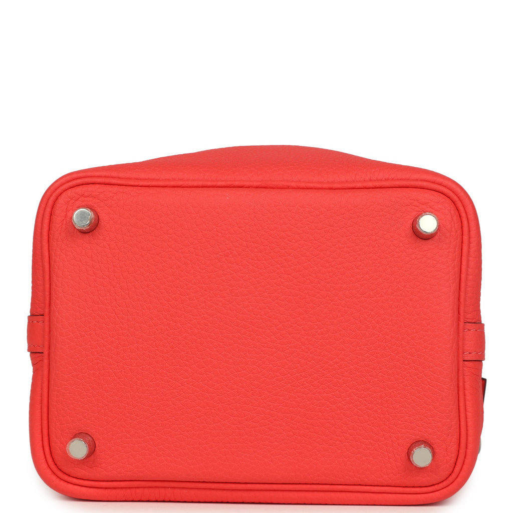 Hermes Picotin Lock 18 Rose Texas Clemence Palladium Hardware