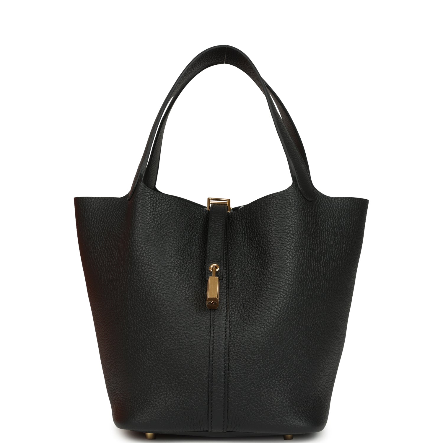 Hermes Picotin Lock 22 Black Clemence Gold Hardware