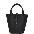 Hermes Picotin Lock Eclat 18 Bleu Nuit Clemence and Bleu France Swift Palladium Hardware
