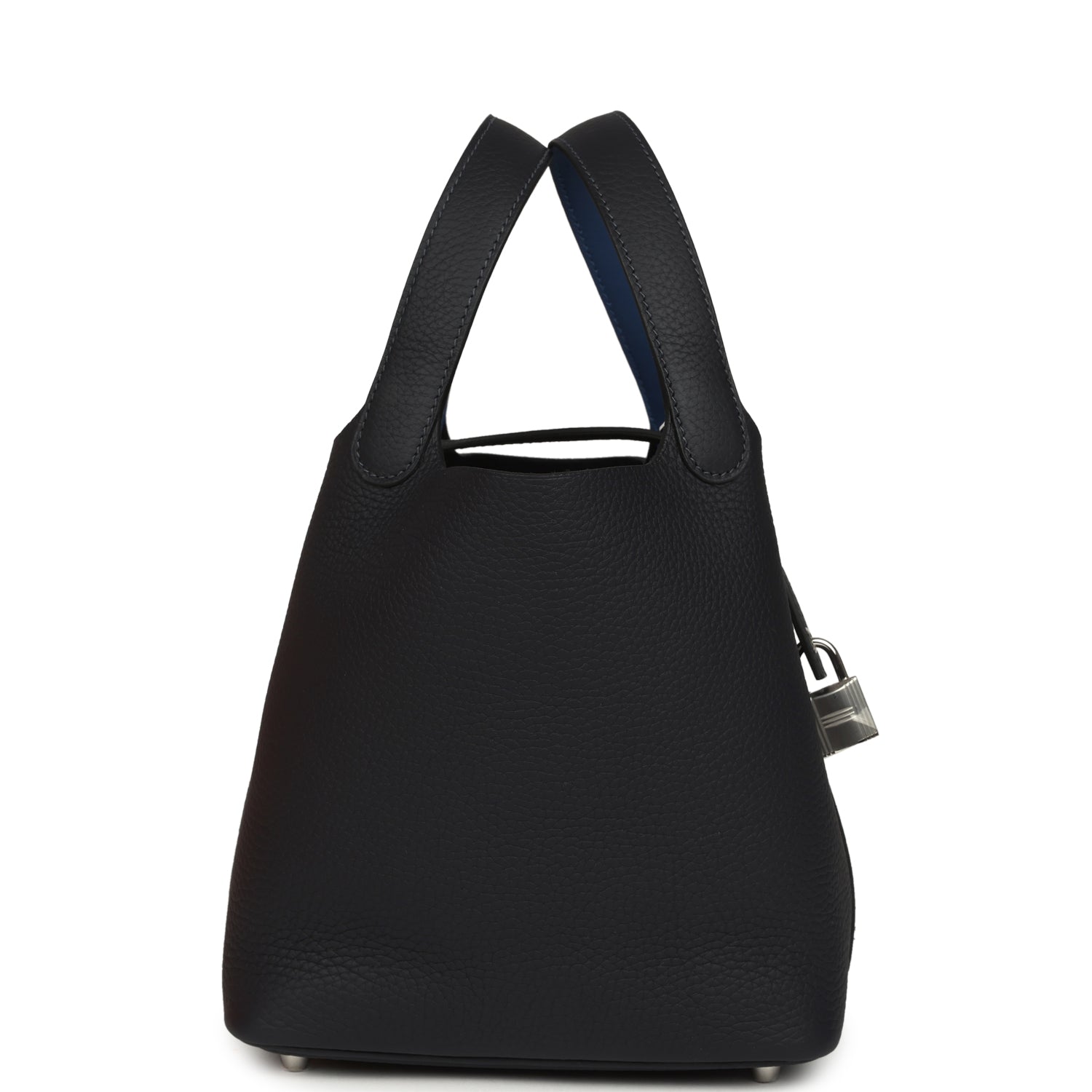 Hermes Picotin Lock Eclat 18 Bleu Nuit Clemence and Bleu France Swift Palladium Hardware
