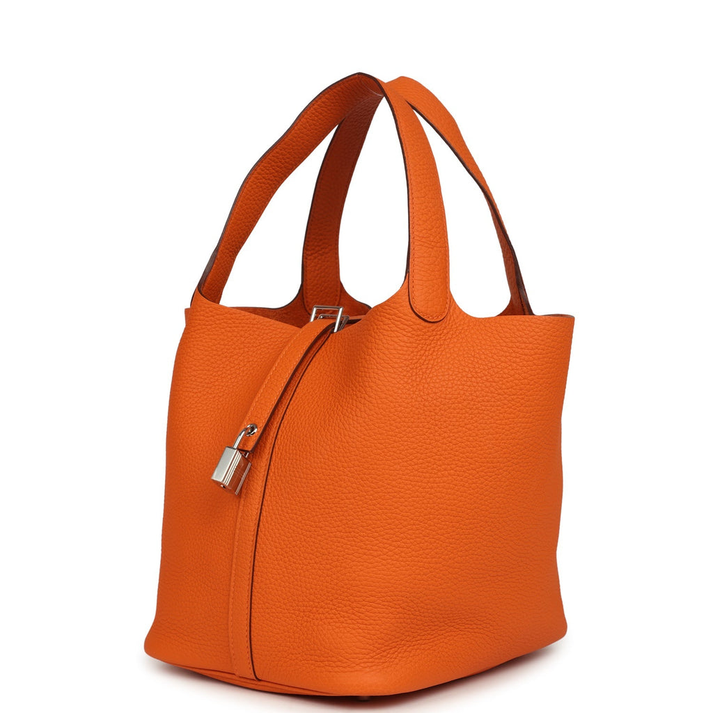 Hermes Picotin Lock 22 Orange Clemence Palladium Hardware